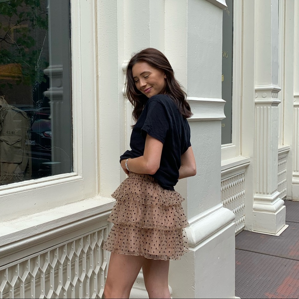 Tulle blush polka dot skirt